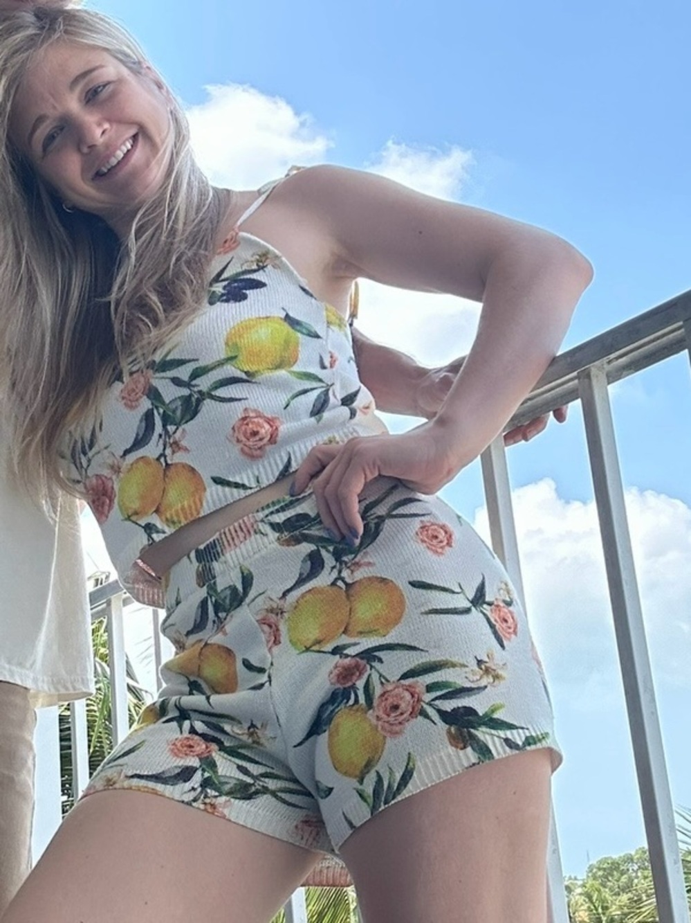 Papaya Knit Lemon Print 2 Piece Set